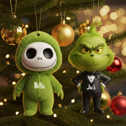 Ornement de Noël personnalisé « Christmas Friends Green Nightmare » - Étole de Noël
