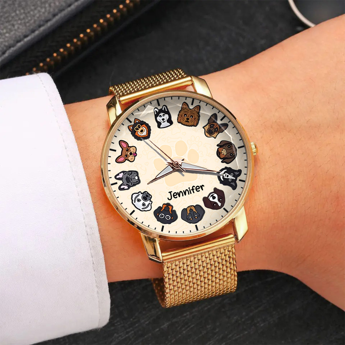 Montre-bracelet personnalisée pour femme « Juste une fille qui aime les chiens » 
