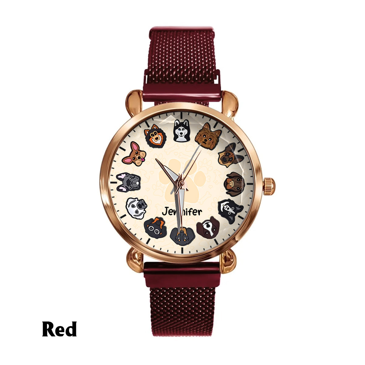 Montre-bracelet personnalisée pour femme « Juste une fille qui aime les chiens » 