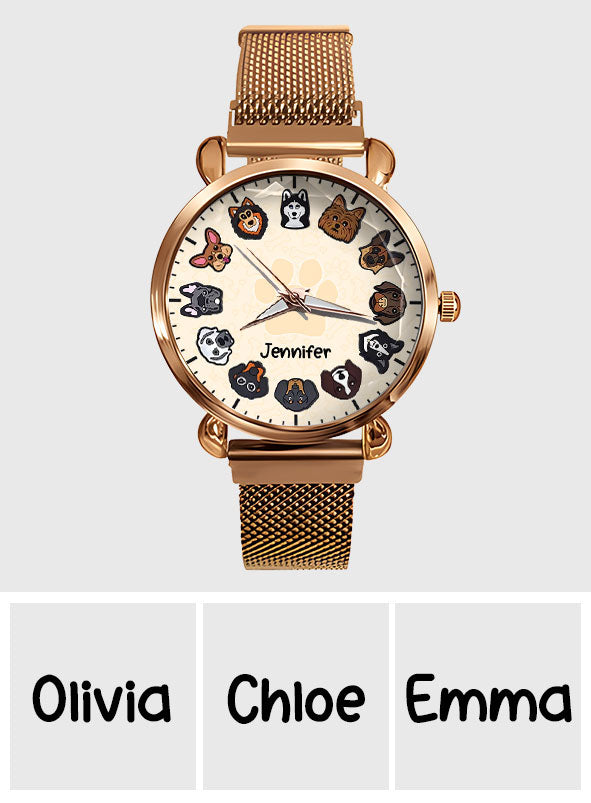 Montre-bracelet personnalisée pour femme « Juste une fille qui aime les chiens » 
