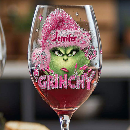 Drink Up, Grinches - Personalized Stole Christmas Wine Glass With Long Stem