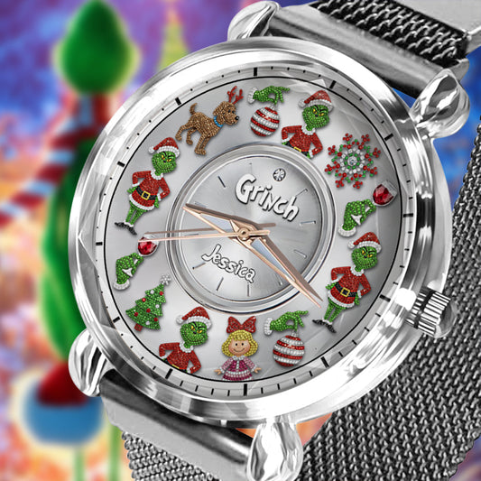 Joyeux Noël - Étole de Noël personnalisée pour femme - Montre-bracelet 