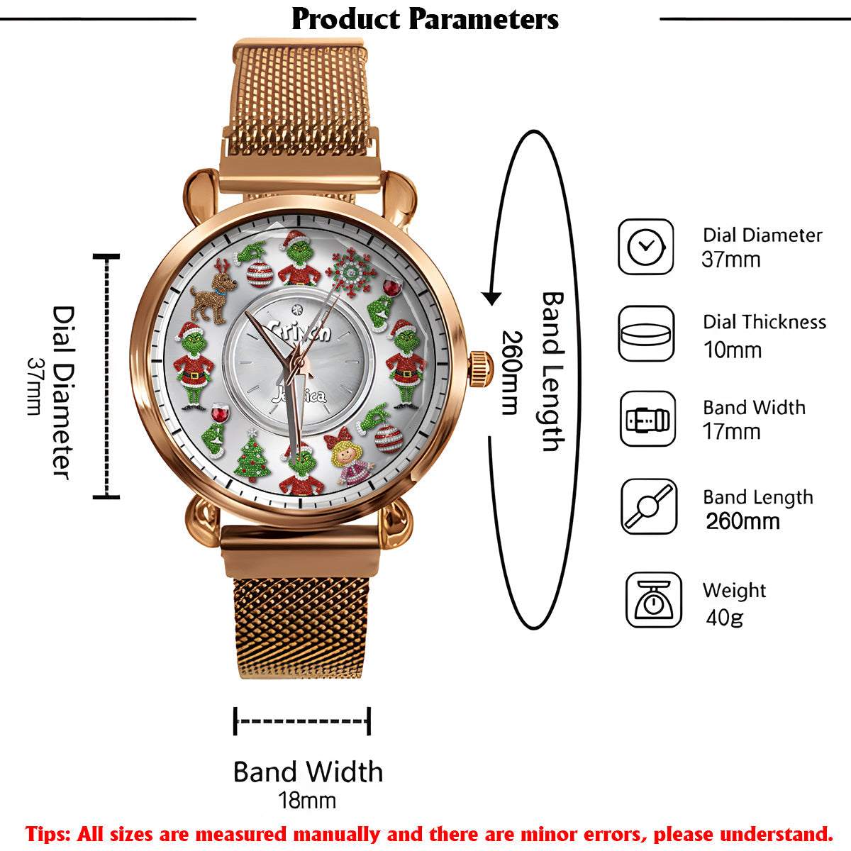 Merry Christmas - Personalized Stole Christmas Women Hand Watch