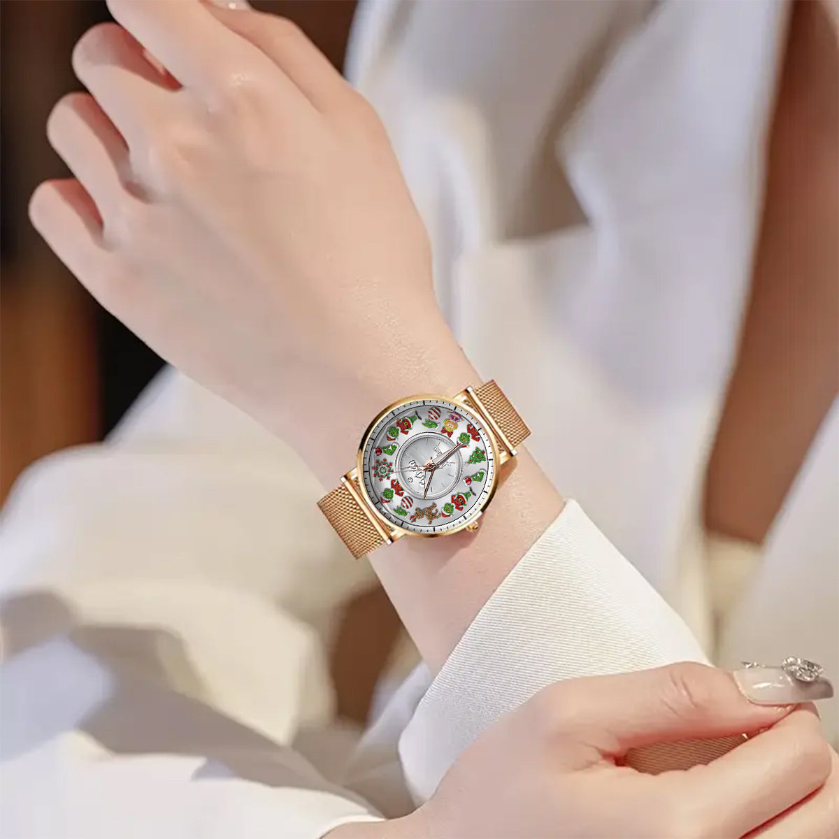 Merry Christmas - Personalized Stole Christmas Women Hand Watch