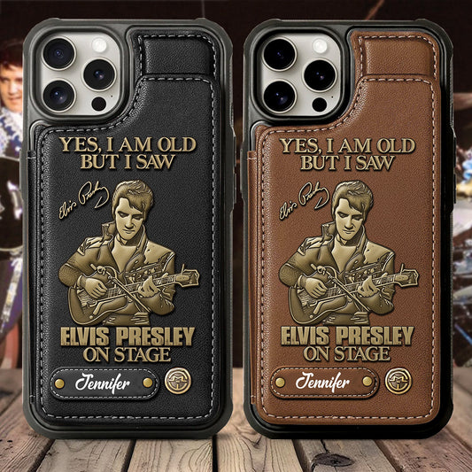 Oui, je suis vieux, mais j'ai vu Elvis Presley sur scène - Étui portefeuille/téléphone personnalisé Roi du Rock and Roll