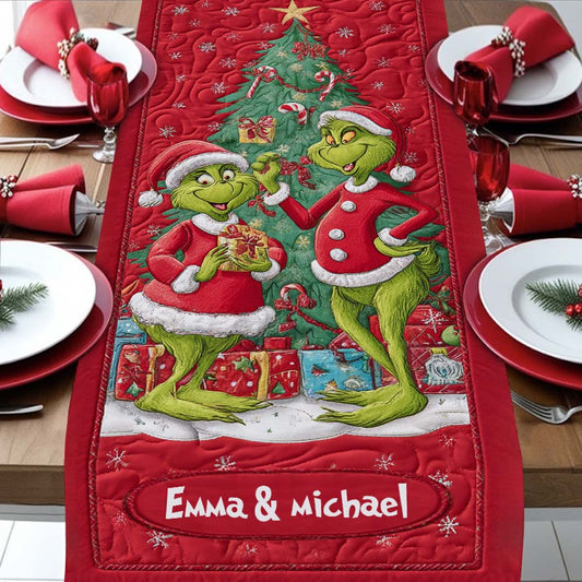 Couple Grinchmas - Personalized Stole Christmas Table Runner