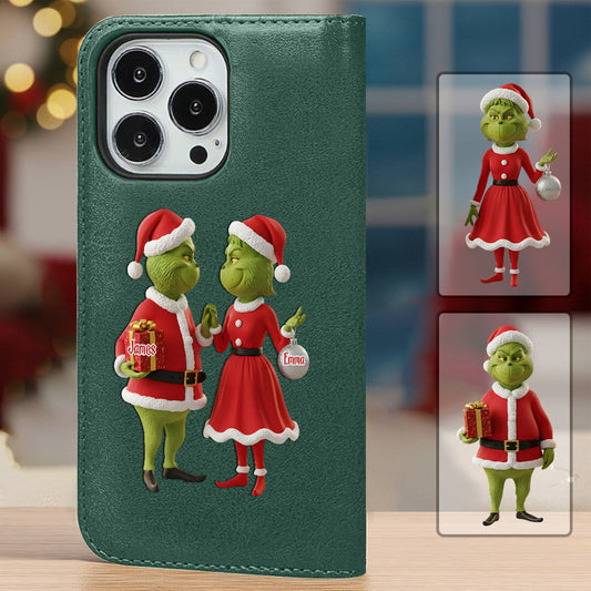 Christmas Gift Merry Grinchmas - Personalized Stole Christmas Wallet Phone Case With Strap