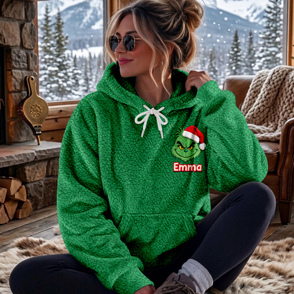 Merry Grinchmas - Personalized Stole Christmas Fleece Hoodie