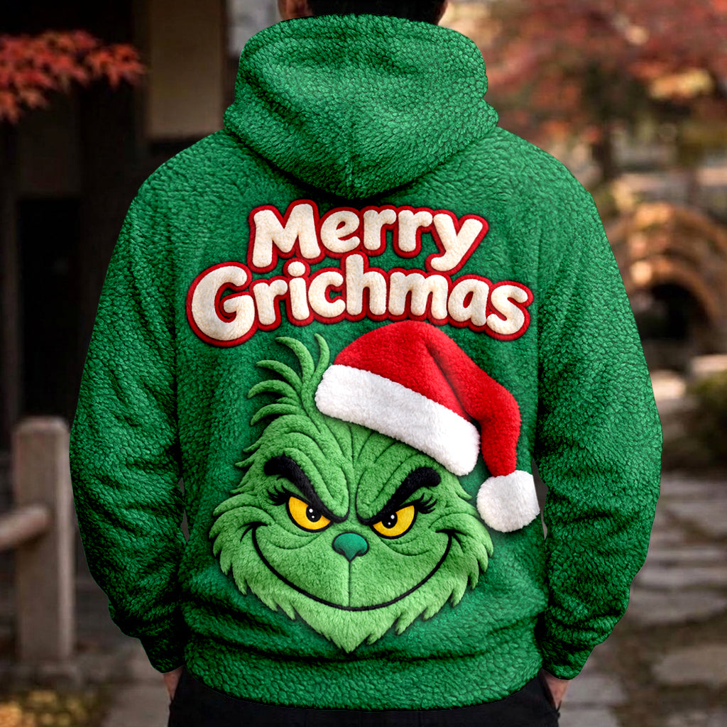 Merry Grinchmas - Personalized Stole Christmas Fleece Hoodie