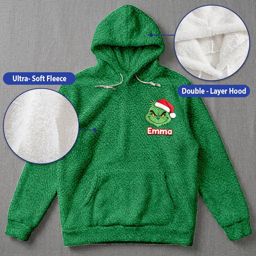 Merry Grinchmas - Personalized Stole Christmas Fleece Hoodie