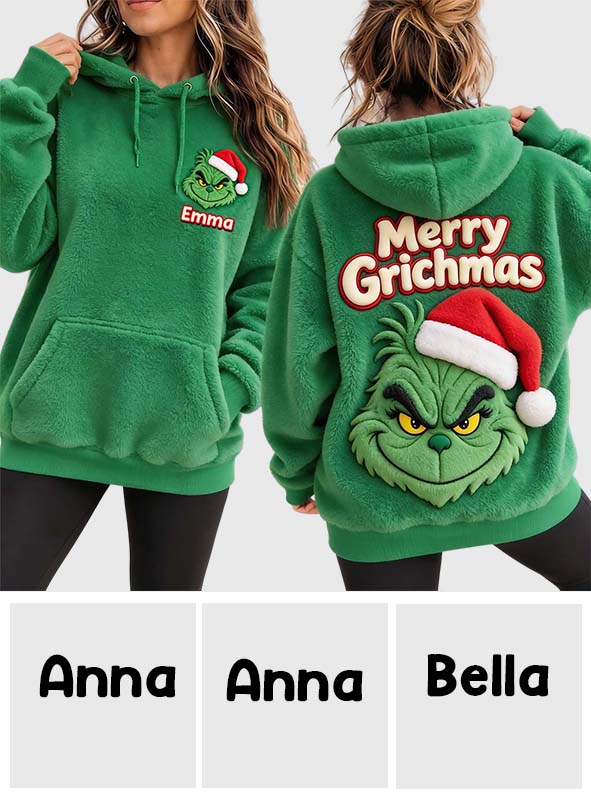 Merry Grinchmas - Personalized Stole Christmas Fleece Hoodie