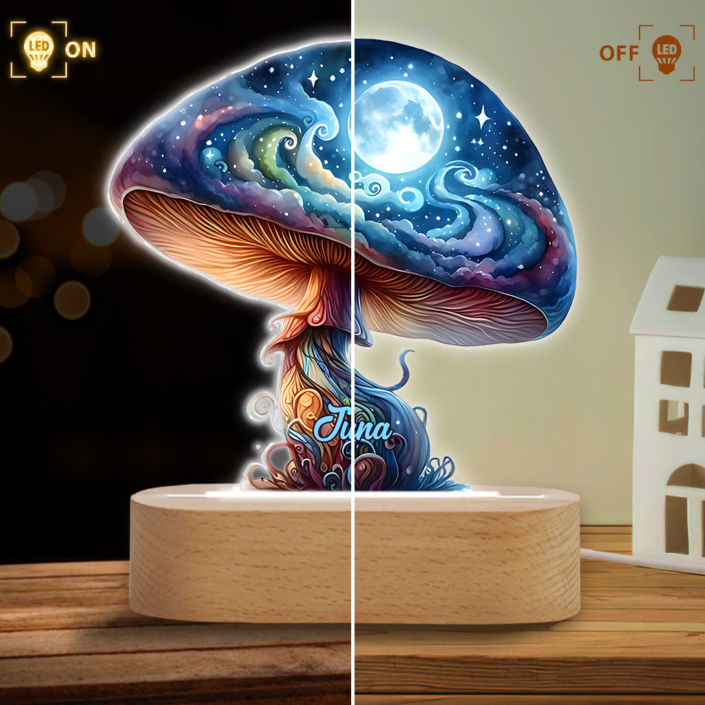 Magic Night - Personalized Mushroom Shaped Plaque Light Base