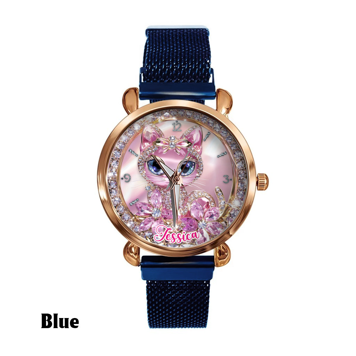 Amoureux des chats - Montre-bracelet personnalisée pour femme avec un chat 
