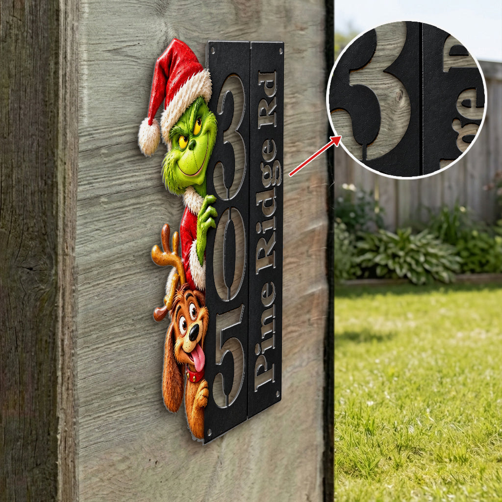 Merry Grinchmas - Personalized Stole Christmas 3D Printed Cut Metal Sign