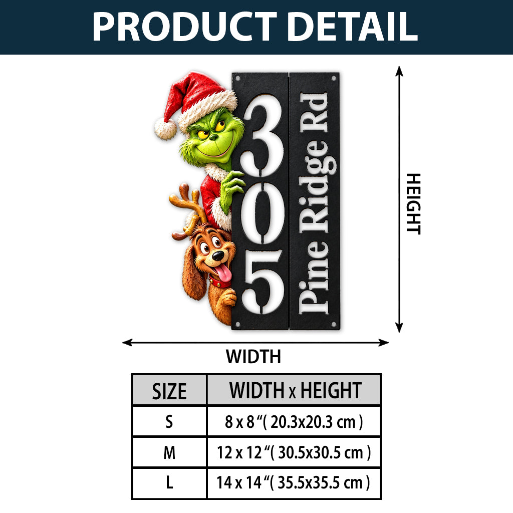Merry Grinchmas - Personalized Stole Christmas 3D Printed Cut Metal Sign