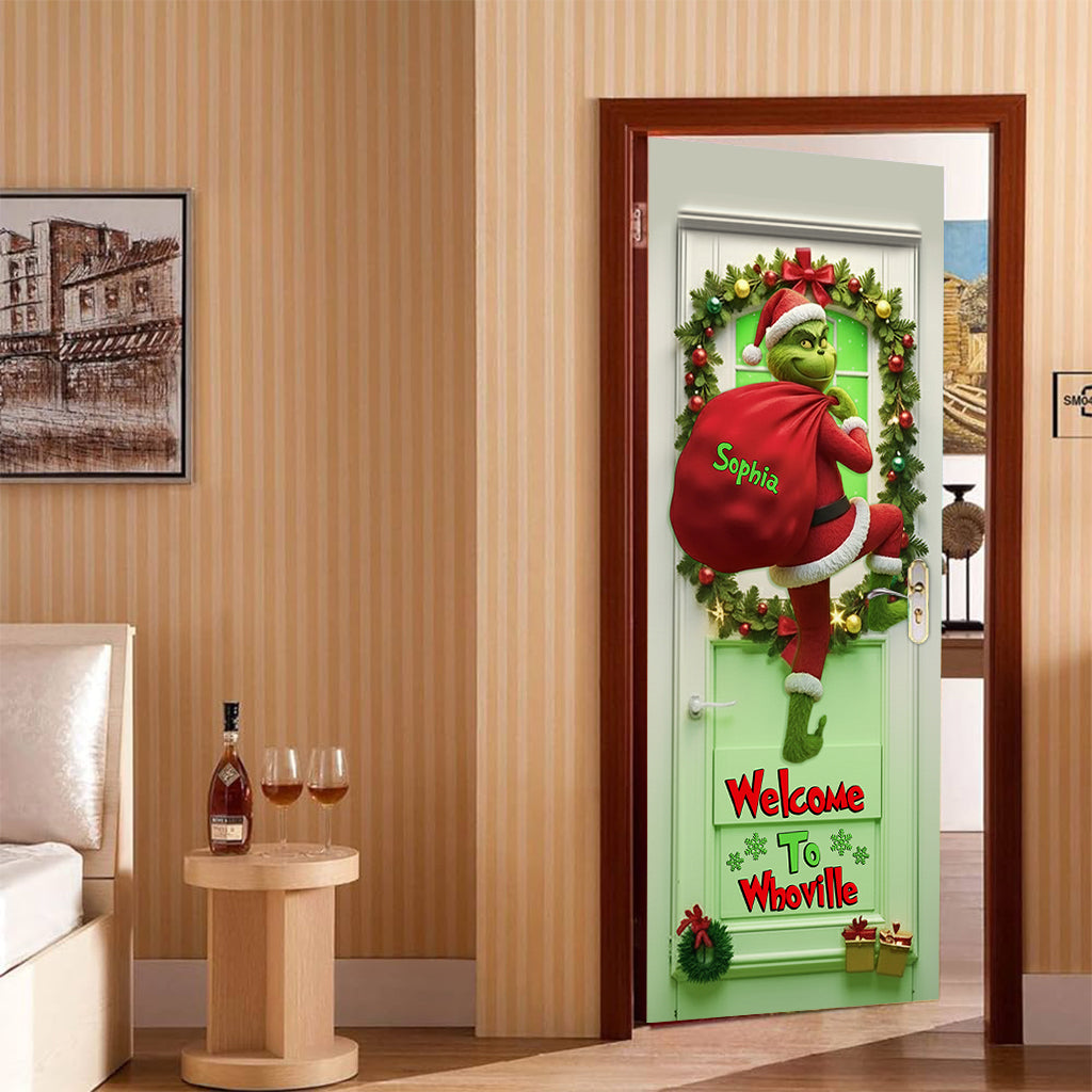 Merry Christmas - Personalized Stole Christmas Door Sticker
