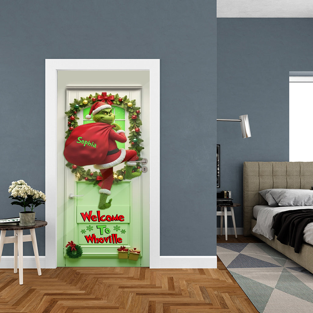 Merry Christmas - Personalized Stole Christmas Door Sticker