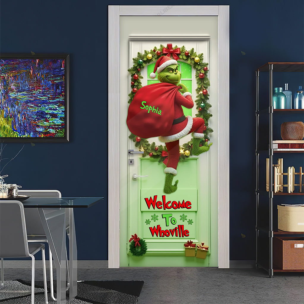 Merry Christmas - Personalized Stole Christmas Door Sticker