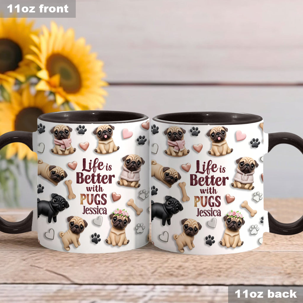 La vie est plus belle avec un chien - Mug personnalisé à motif chien