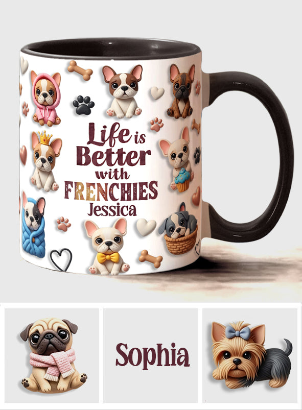 La vie est plus belle avec un chien - Mug personnalisé à motif chien