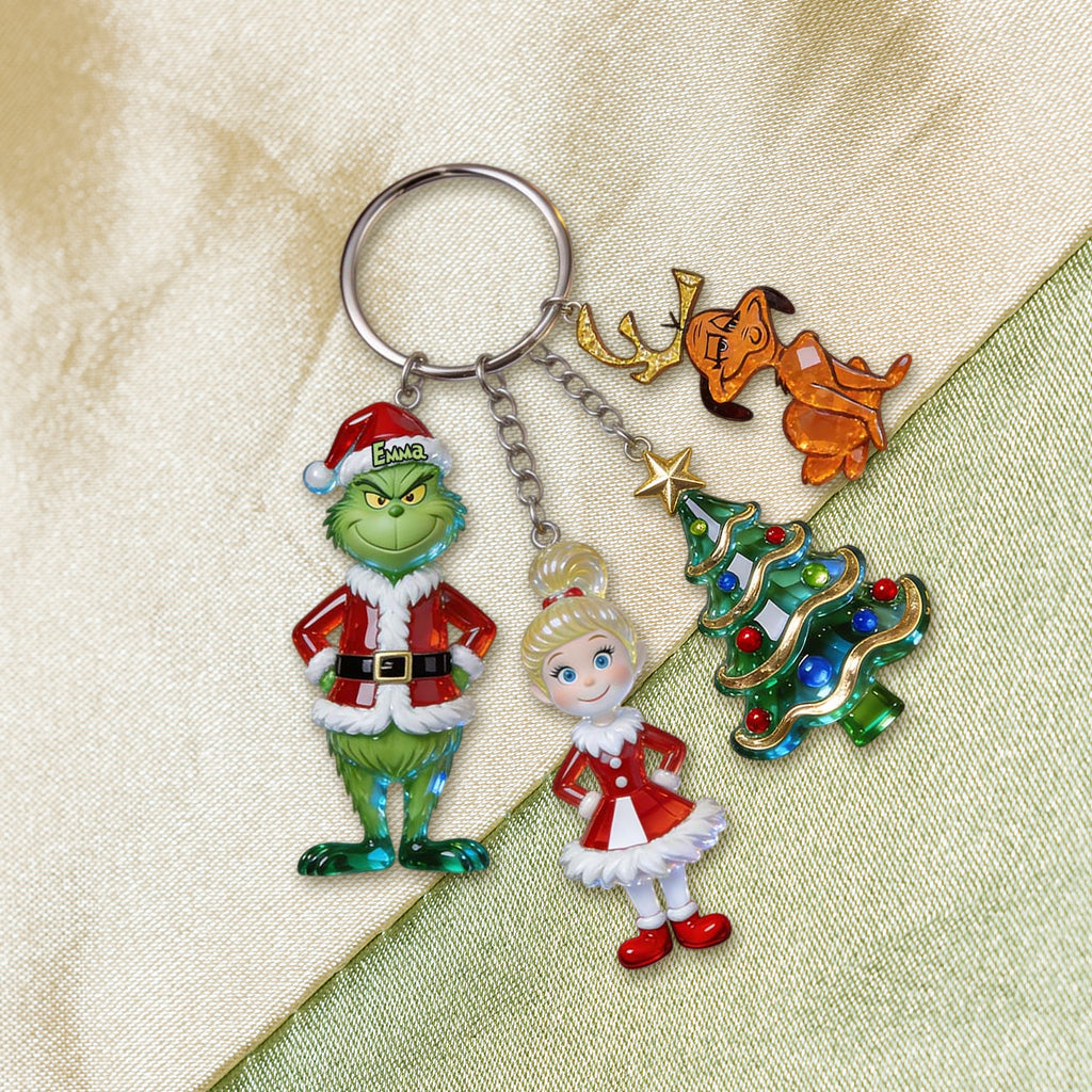 Merry Christmas - Personalized Stole Christmas Premium Keychain With Charms