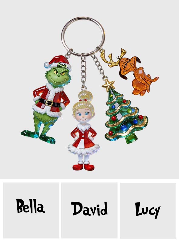 Merry Christmas - Personalized Stole Christmas Premium Keychain With Charms