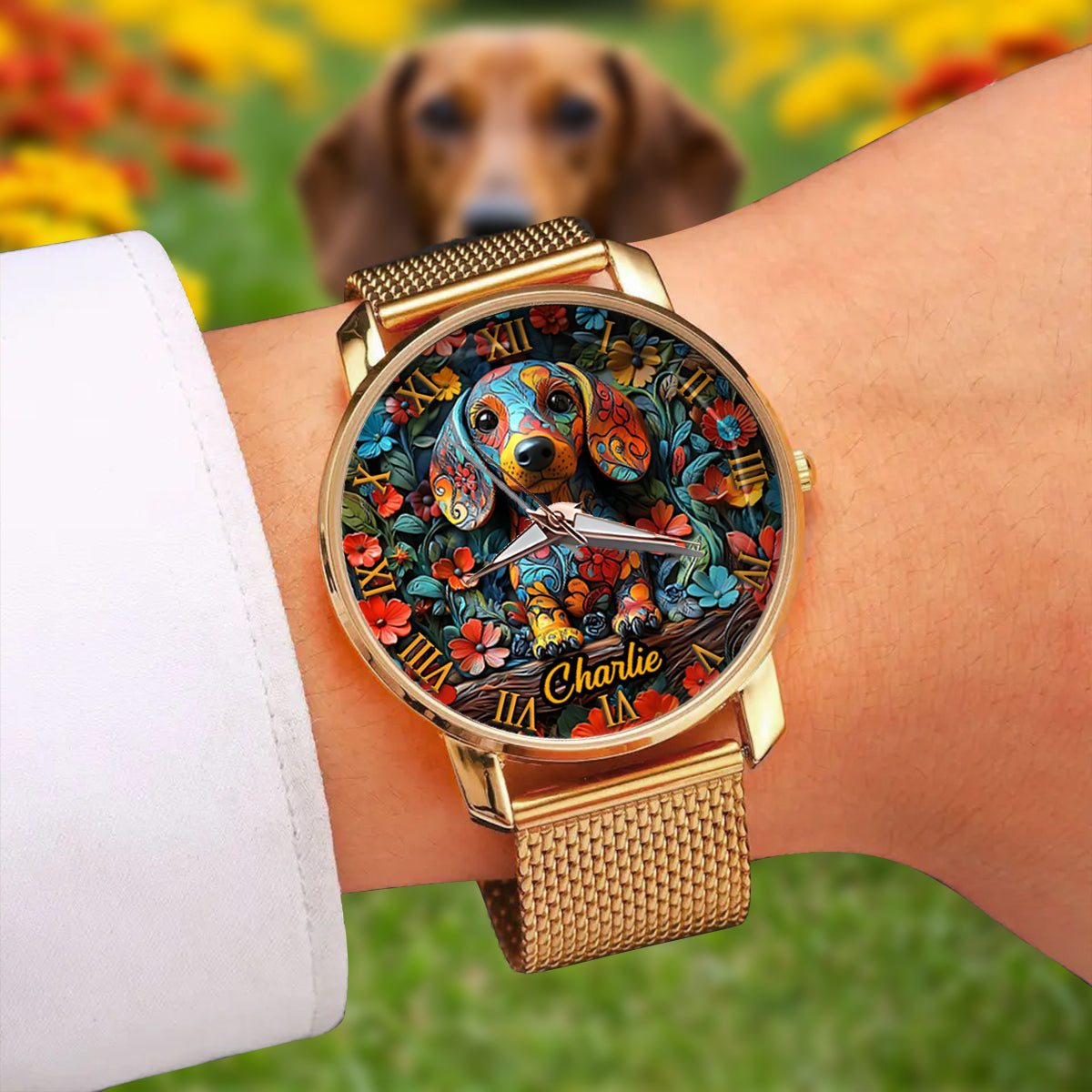Dachshund Lovers - Personalized Dog Women Hand Watch