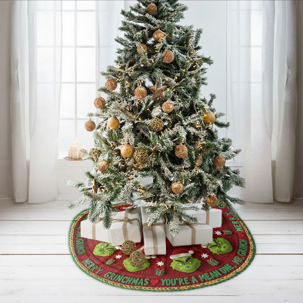 Tu es méchant(e) ! - Jupe de sapin de Noël personnalisée en forme d'étole