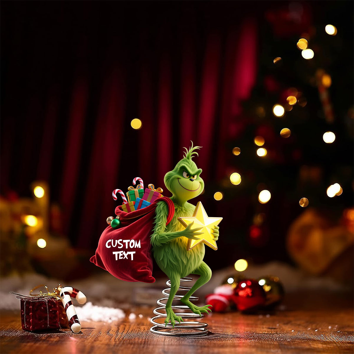 Funny Christmas Tree Topper - Personalized Stole Christmas LED Light Tree Topper