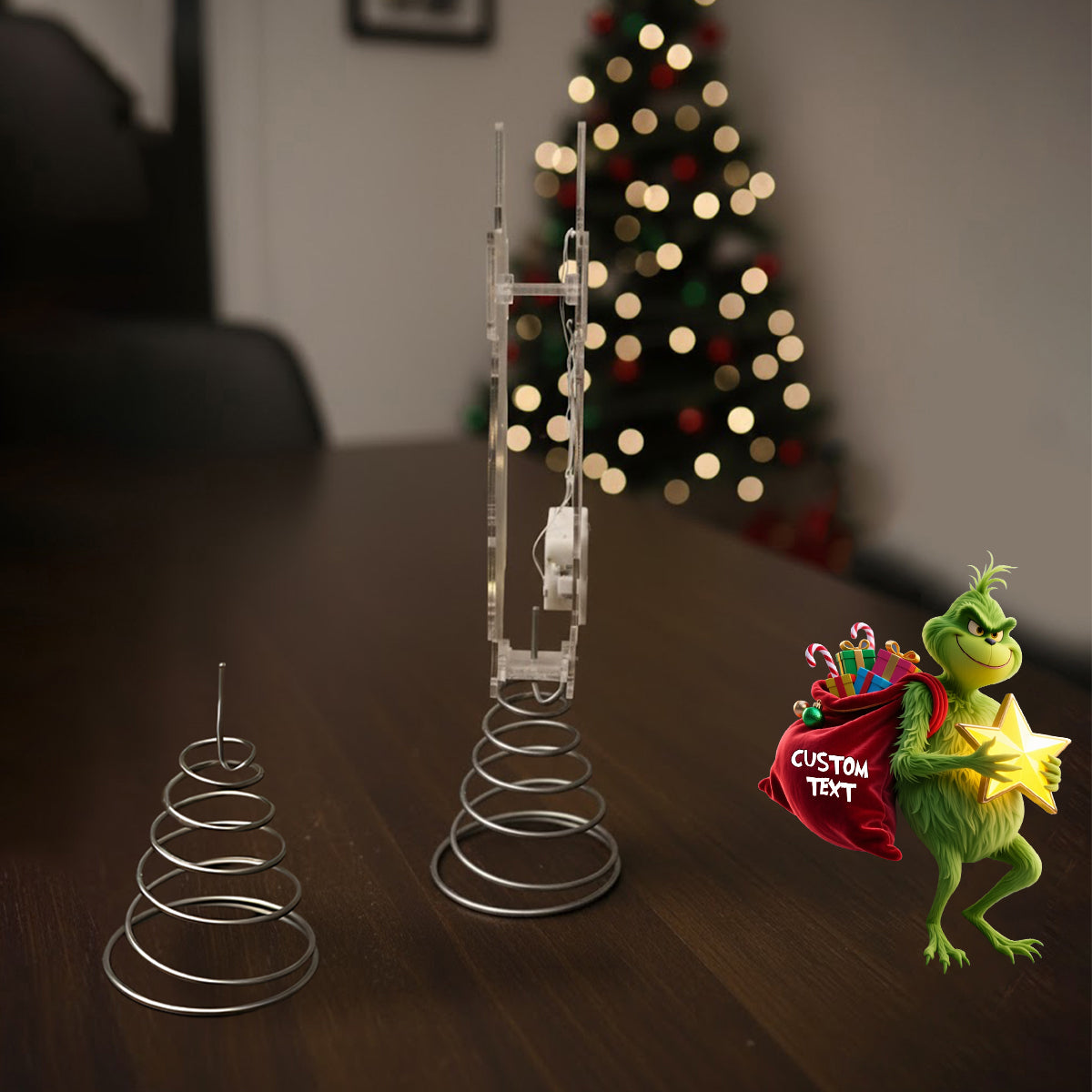 Funny Christmas Tree Topper - Personalized Stole Christmas LED Light Tree Topper