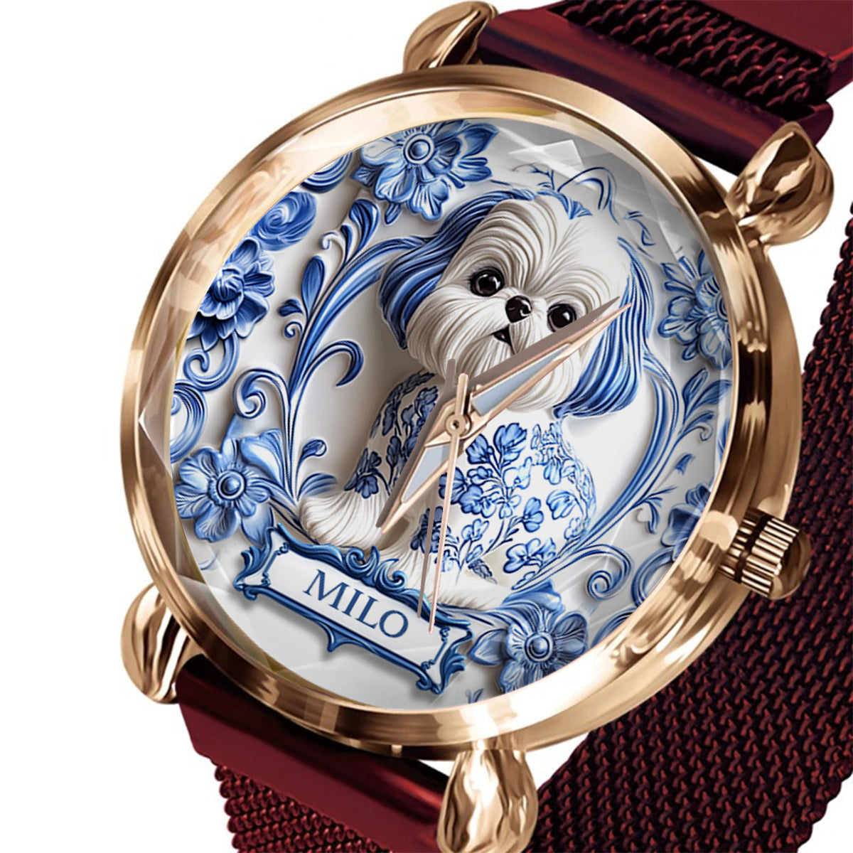 Maman de chien - Montre-bracelet personnalisée pour femme avec chien 