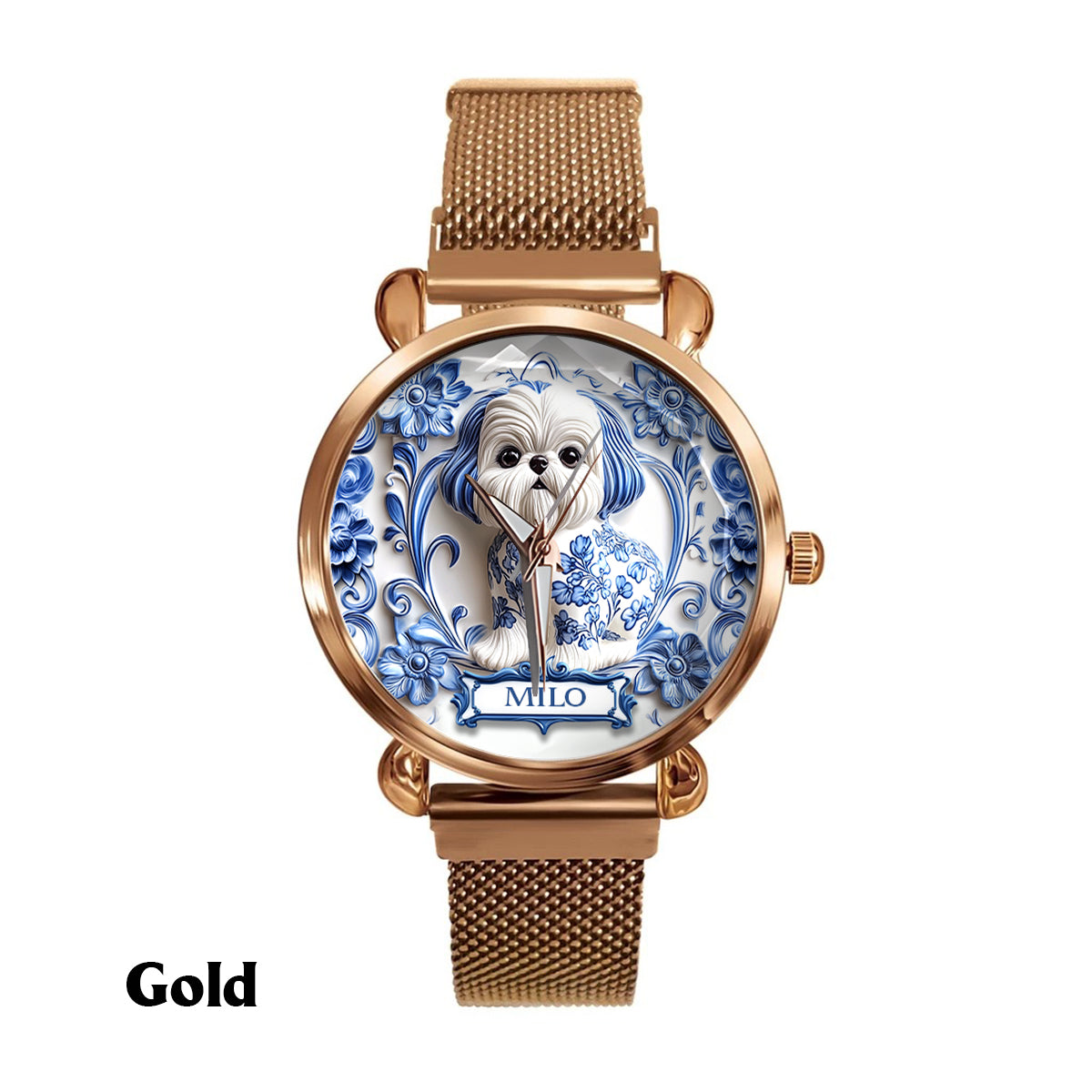 Maman de chien - Montre-bracelet personnalisée pour femme avec chien 