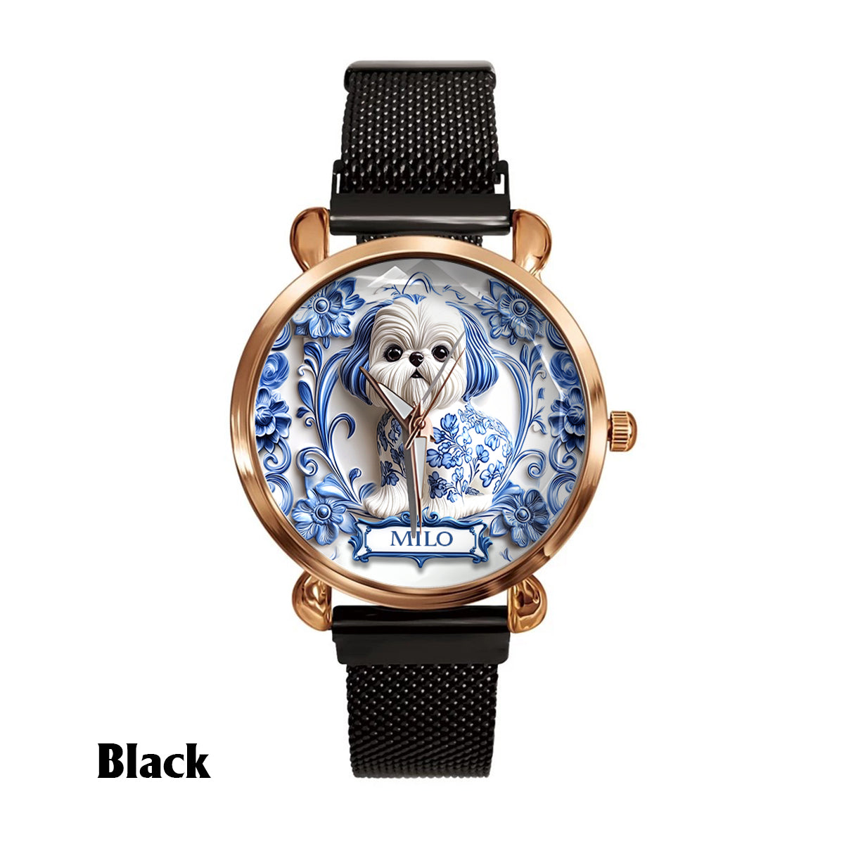 Maman de chien - Montre-bracelet personnalisée pour femme avec chien 