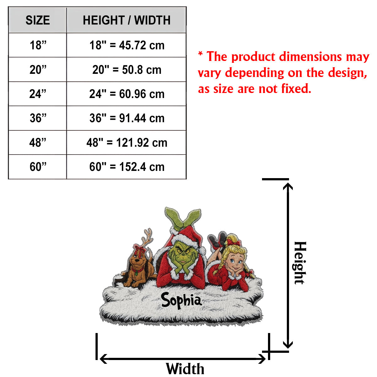 Joyeux Noël Vert - Étole de Noël personnalisée Tapis touffeté antidérapant
