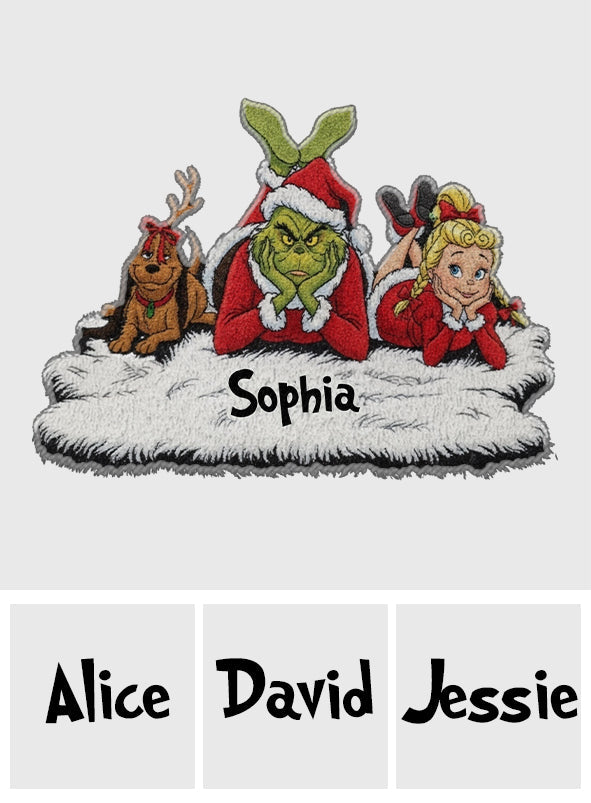 Joyeux Noël Vert - Étole de Noël personnalisée Tapis touffeté antidérapant