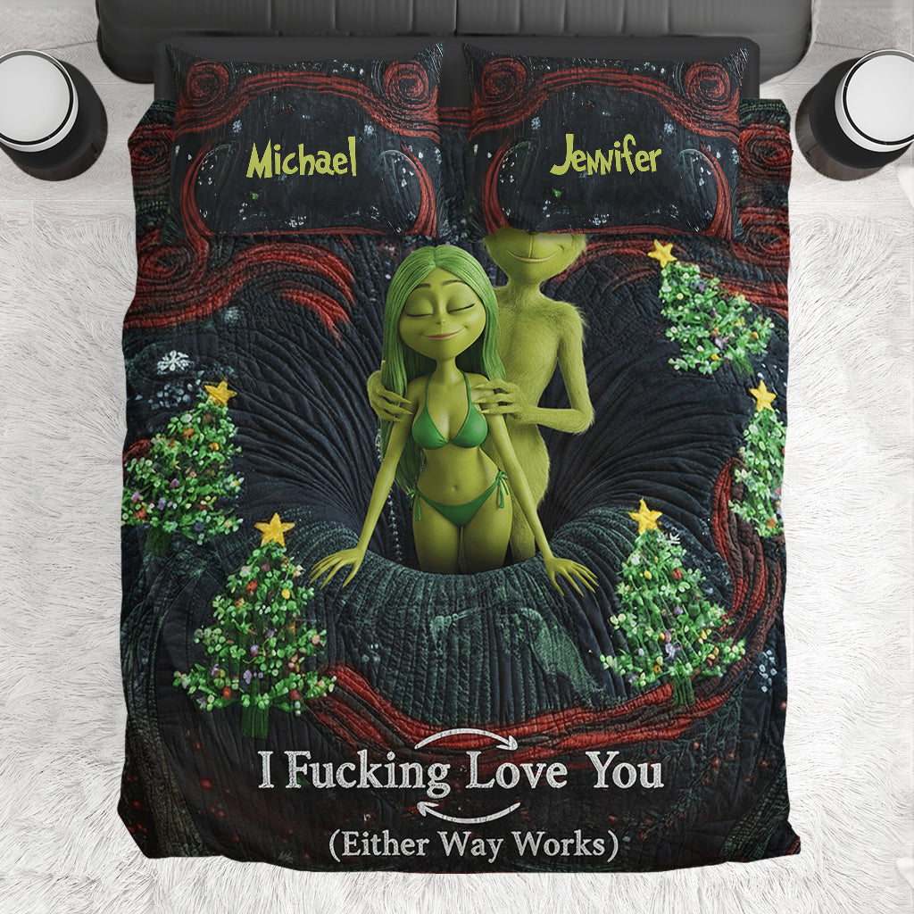 Grumpy Xmas - Personalized Stole Christmas Bedding Set