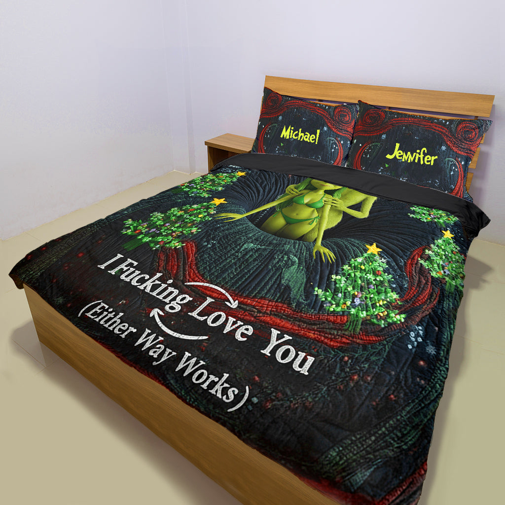 Grumpy Xmas - Personalized Stole Christmas Bedding Set