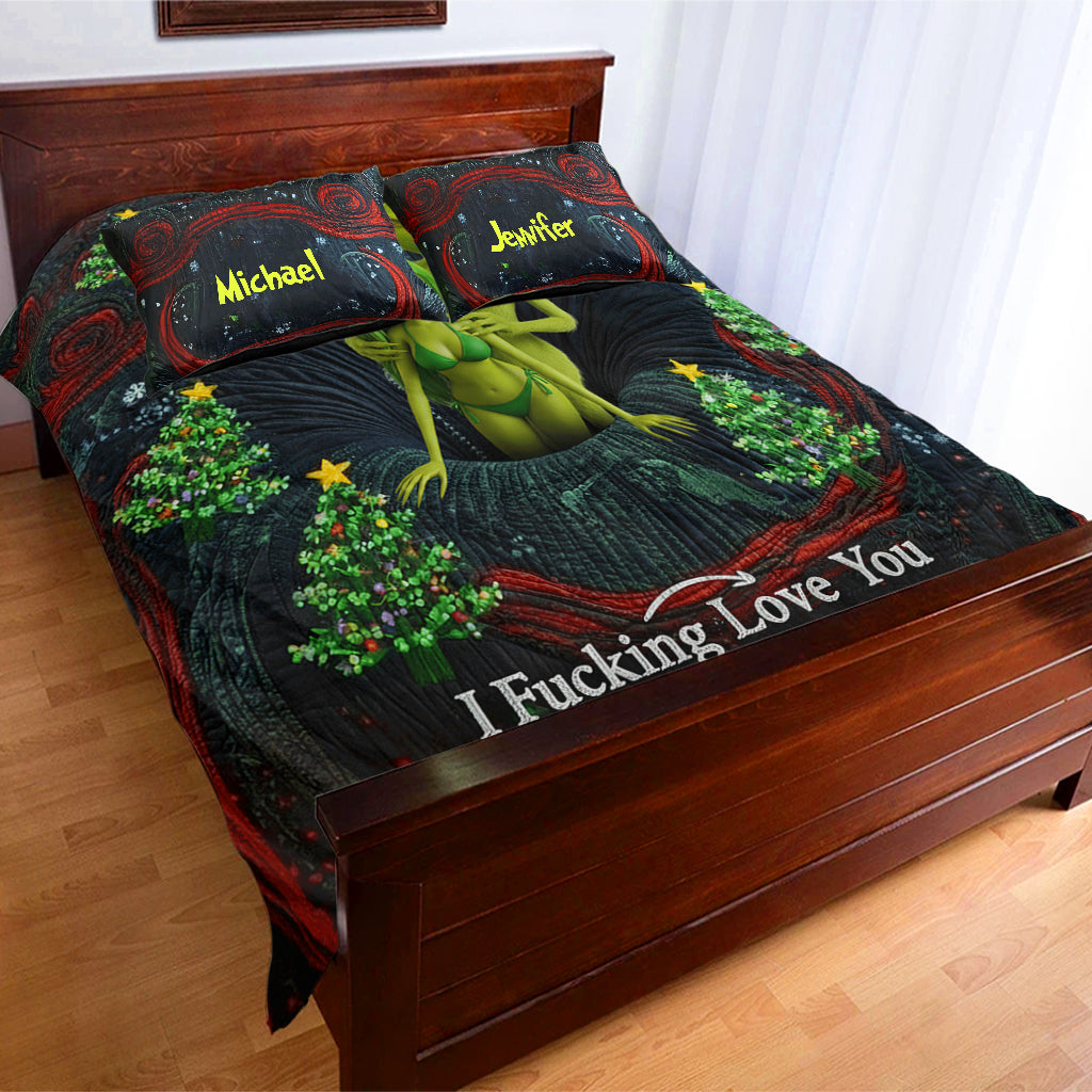 Grumpy Xmas - Personalized Stole Christmas Bedding Set