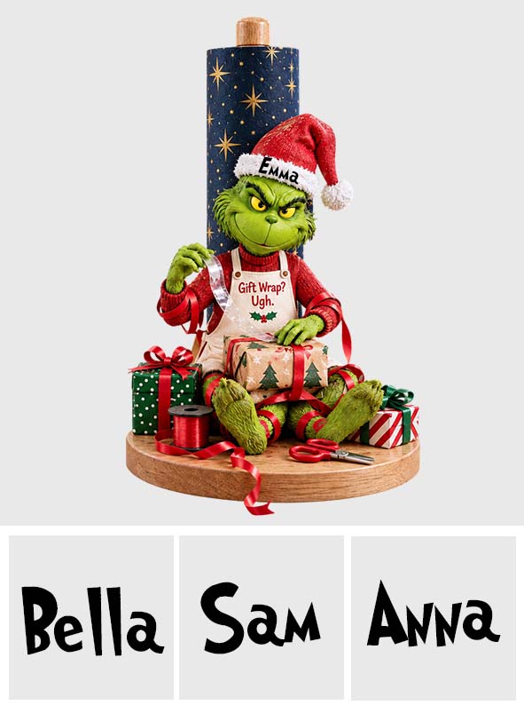 Gift Wrap - Personalized Stole Christmas Paper Towel Stand