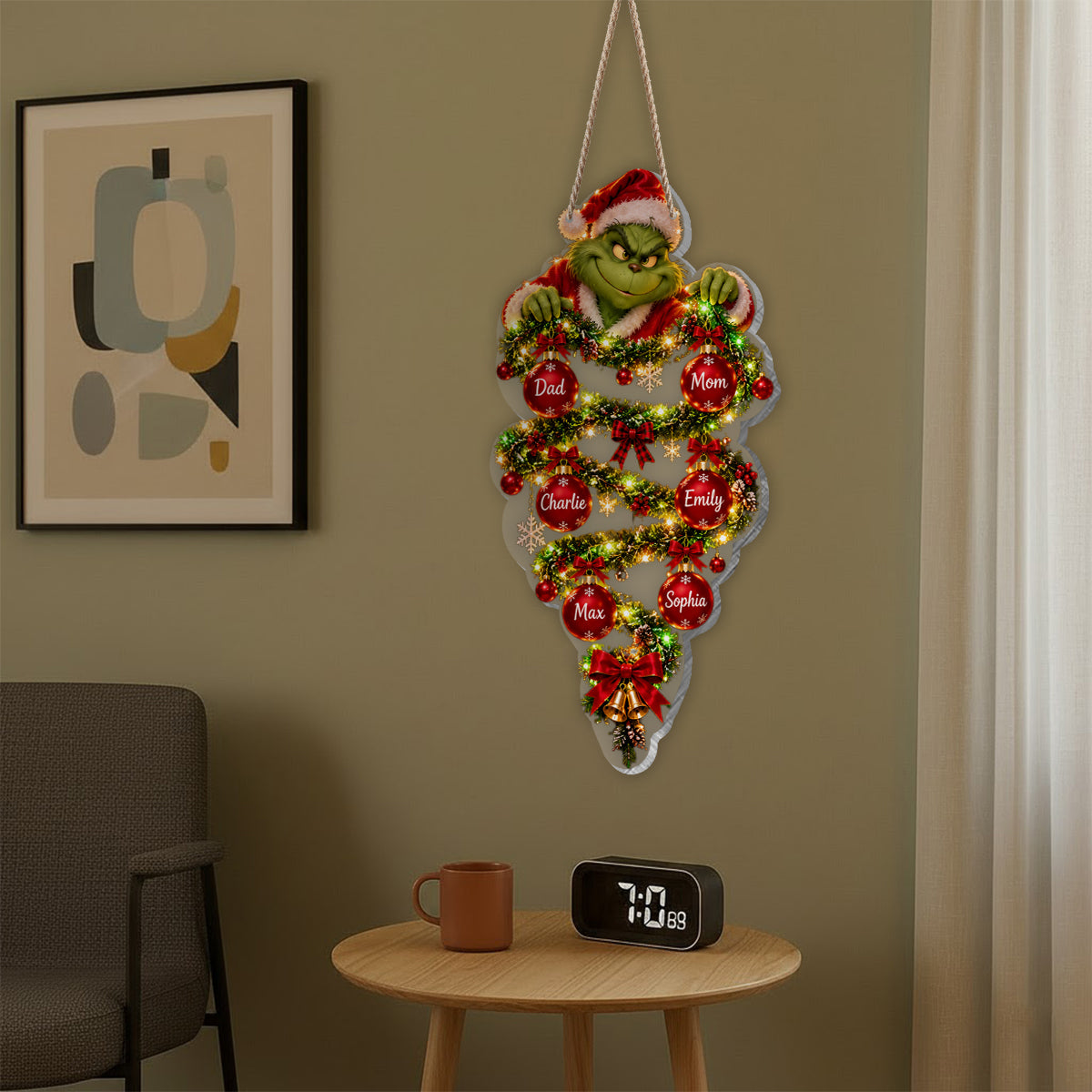 Merry Grinchmas - Personalized Stole Christmas LED Light Acrylic Sign