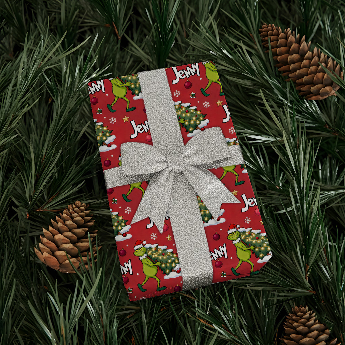 Joyeux Grinchmas - Papiers cadeaux de Noël personnalisés avec étole
