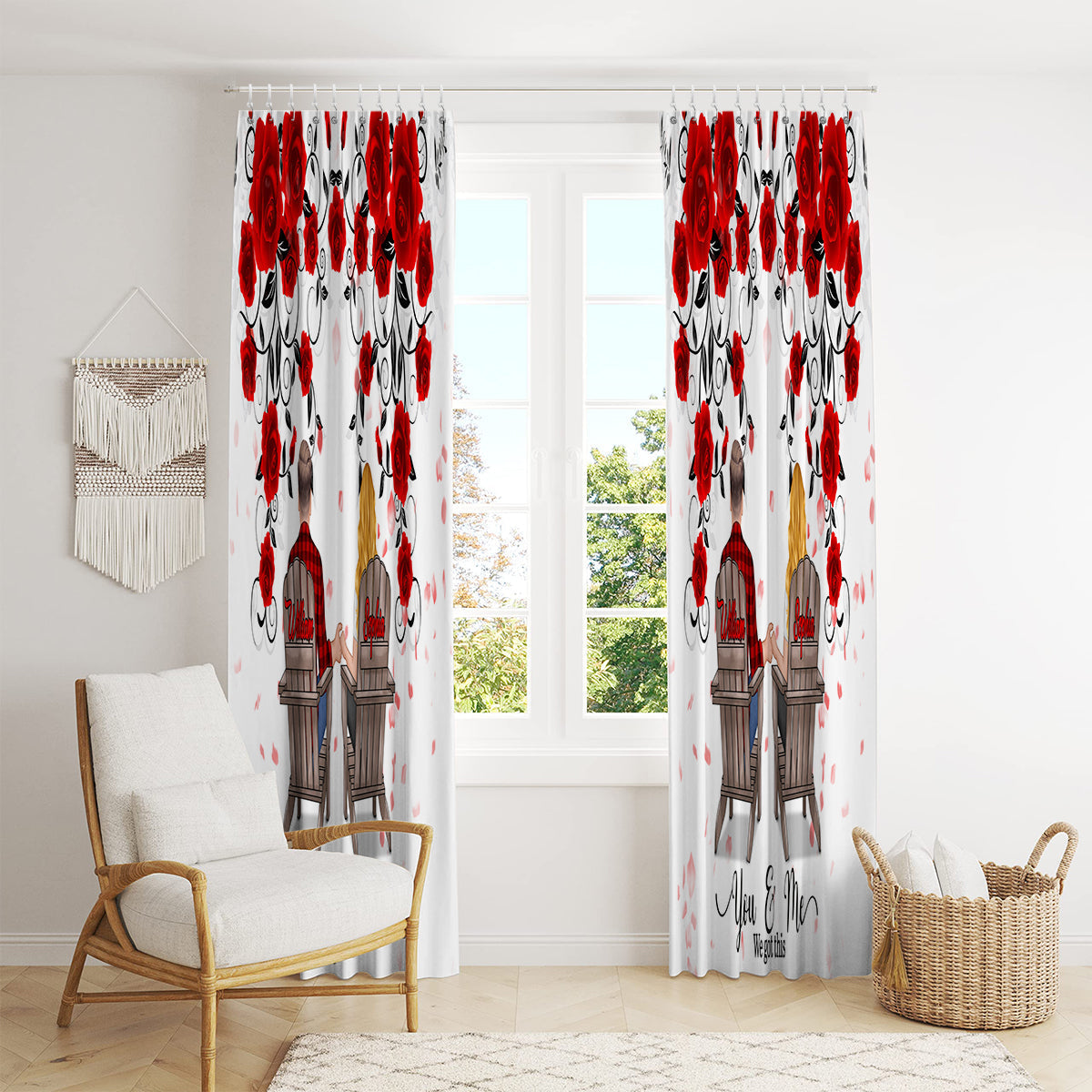 You & Me We Got This - Personalized Couple Blackout Window Curtain/ Drapes Set