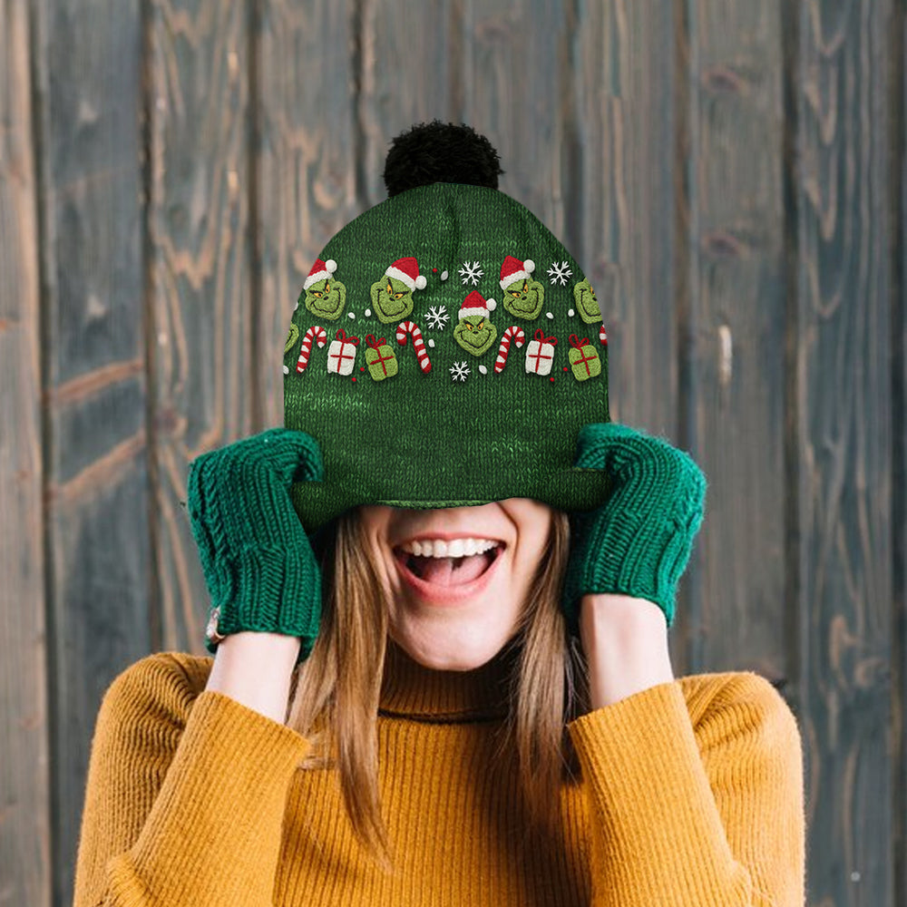 Green Mischief - Bonnet de Noël personnalisé avec étole