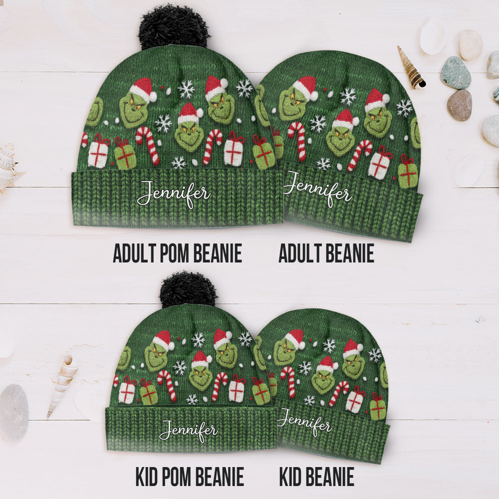 Green Mischief - Bonnet de Noël personnalisé avec étole