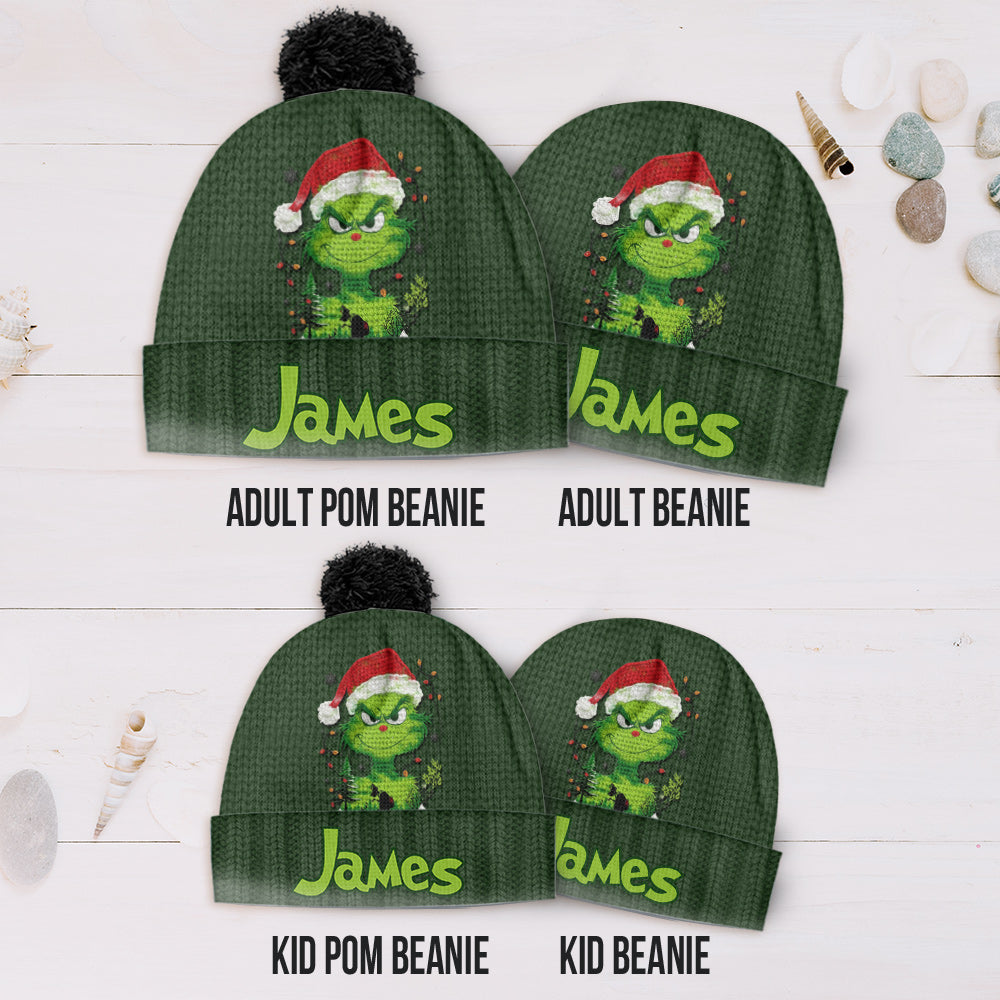 Green Light of Grinchmas - Personalized Stole Christmas Beanie Hat