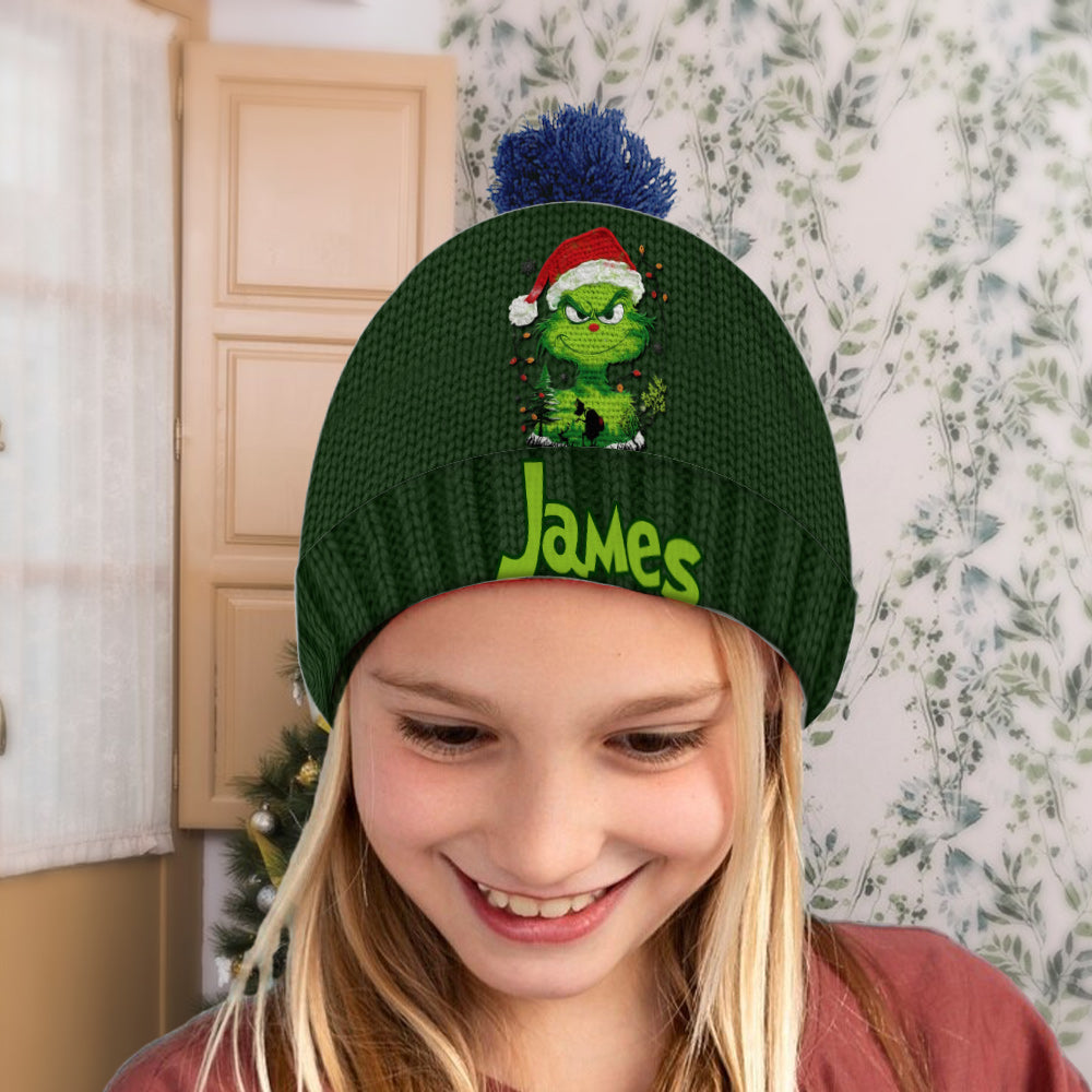 Green Light of Grinchmas - Personalized Stole Christmas Beanie Hat