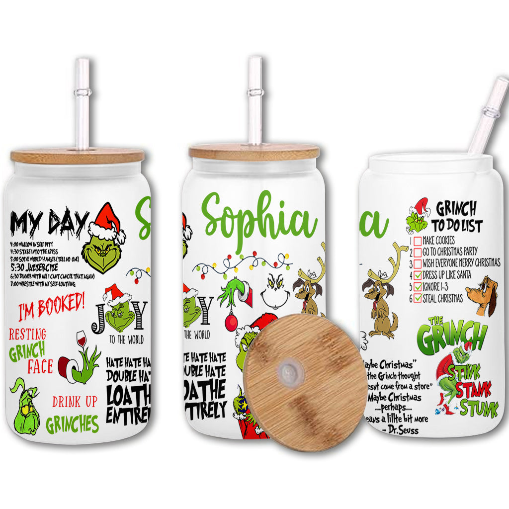 I'm Booked - Personalized Stole Christmas Can Glass