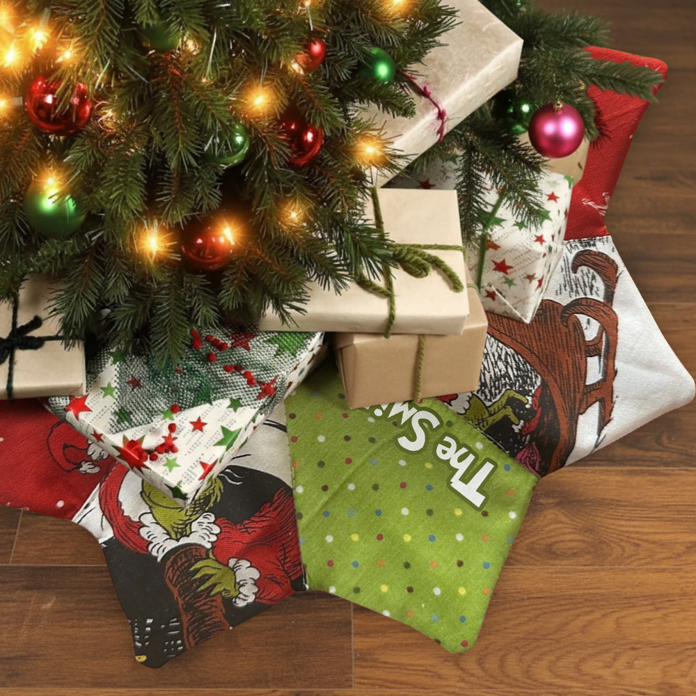 Green Mischief Christmas - Jupe de sapin personnalisée en forme d'étole de Noël
