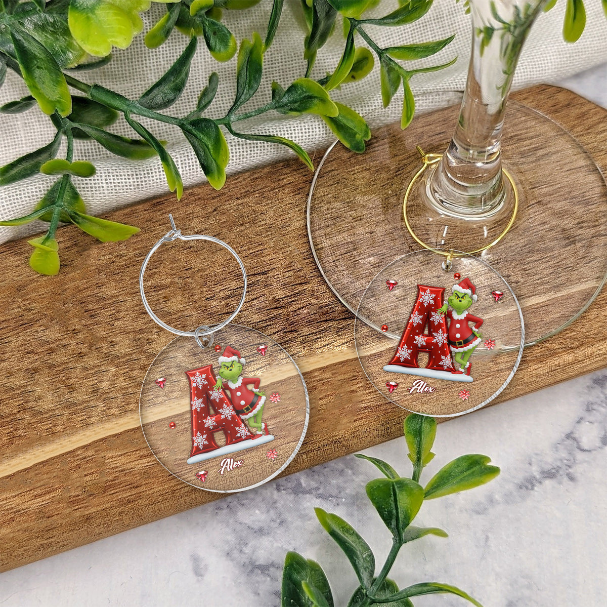 Merry Christmas - Personalized Stole Christmas Wine Glass With Long Stem
