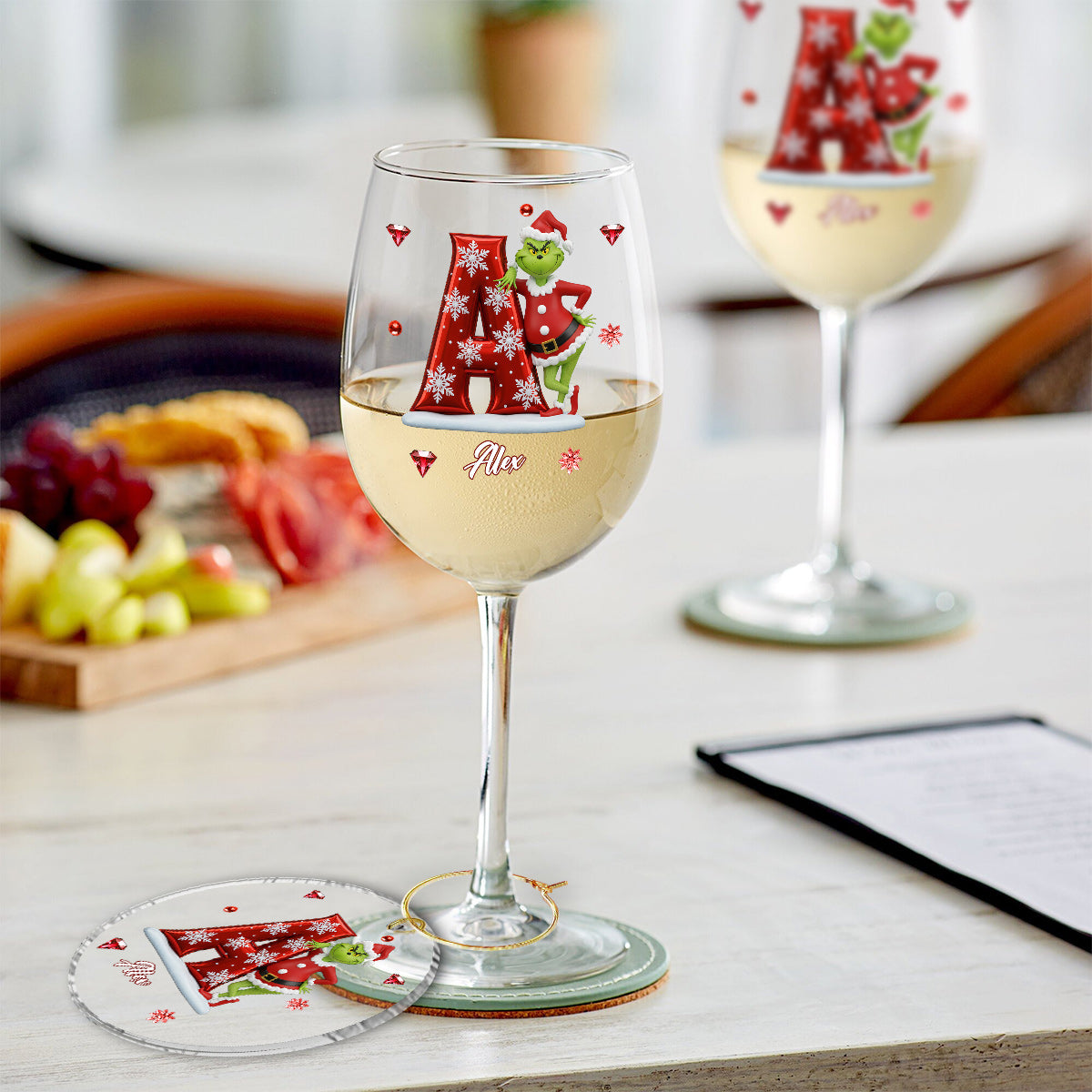 Merry Christmas - Personalized Stole Christmas Wine Glass With Long Stem